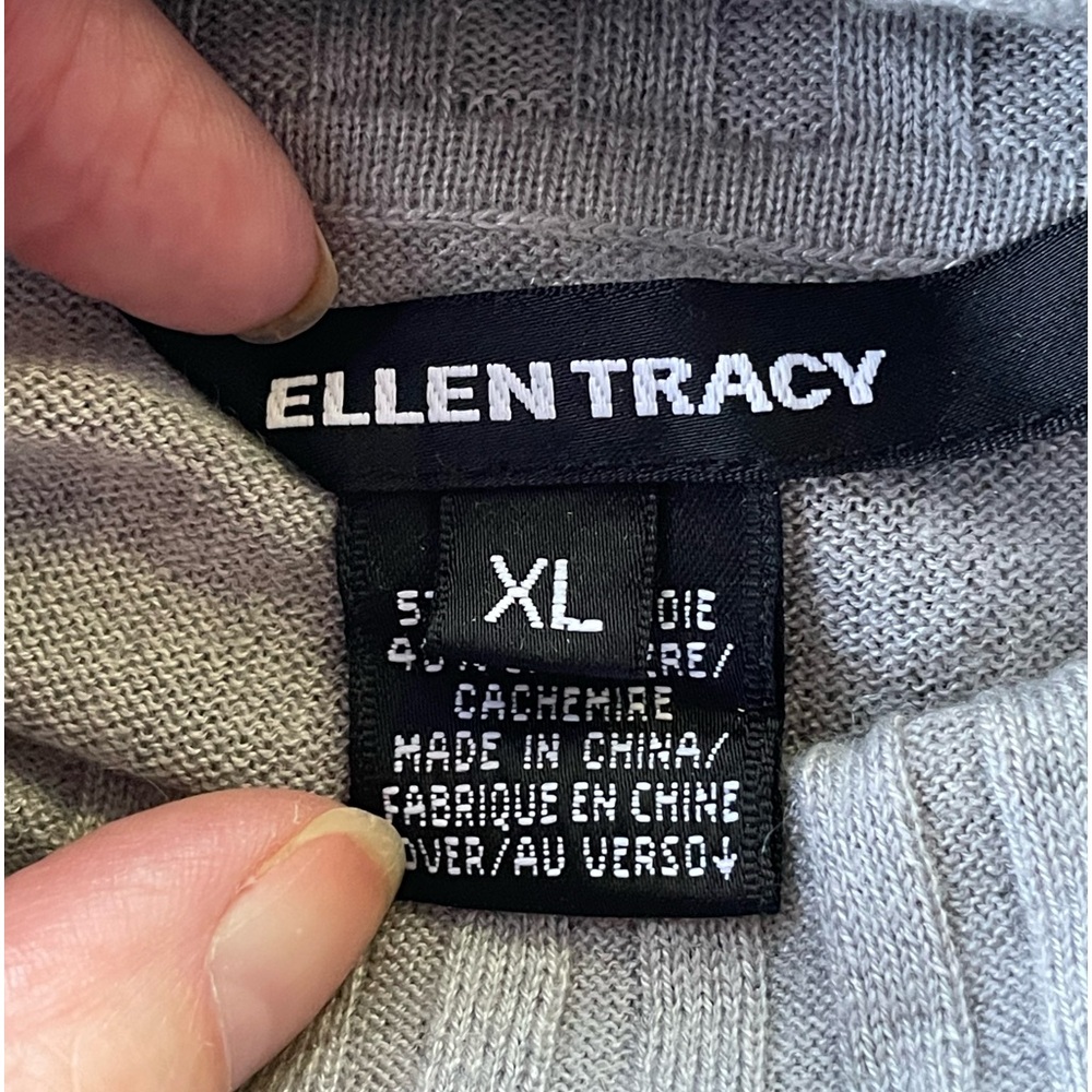 Ellen Tracy Gray silk and cashmere sleeveless sweater -size XL - Picture 6 of 7